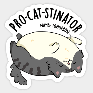 Pro-cat-stinator Funny Fat Cat Pun Sticker